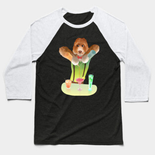 Master Bartender Dog - Cocktail Party Art Baseball T-Shirt