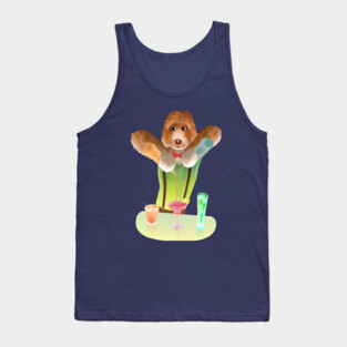 Master Bartender Dog - Cocktail Party Art Tank Top