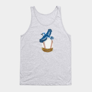 Play Ball! Blue Jay Baseball Egg in Nest Tank Top