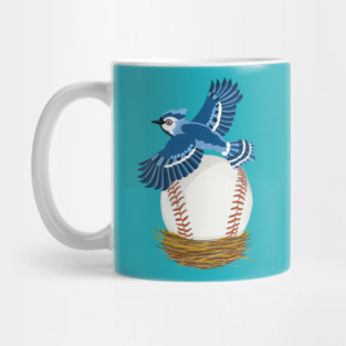 Play Ball! Blue Jay Baseball Egg in Nest Mug