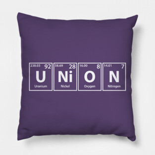 Union (U-Ni-O-N) Periodic Elements Spelling Pillow