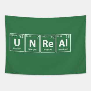 Unreal (U-N-Re-Al) Periodic Elements Spelling Tapestry
