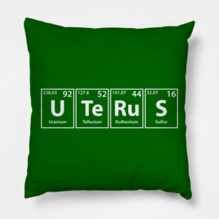Uterus (U-Te-Ru-S) Periodic Elements Spelling Pillow