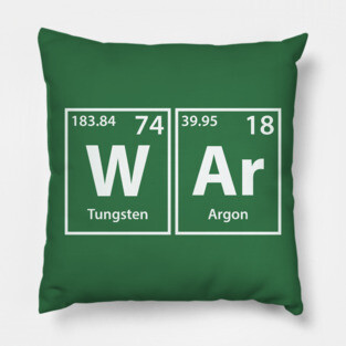 War (W-Ar) Periodic Elements Spelling Pillow