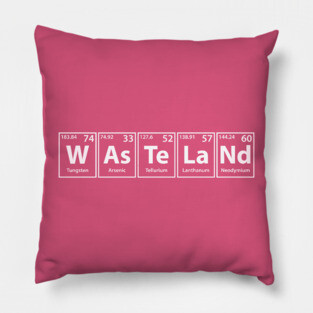 Wasteland (W-As-Te-La-Nd) Periodic Elements Spelling Pillow