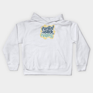 Mental Health Matters - Blue / Mustard Kids Hoodie