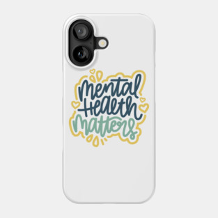 Mental Health Matters - Blue / Mustard Phone Case