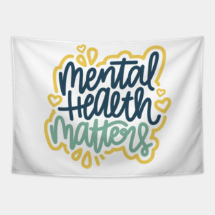Mental Health Matters - Blue / Mustard Tapestry