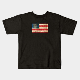 Vintage Aged and Scratched American Flag Kids T-Shirt