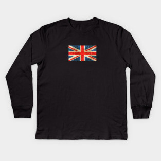 Vintage Aged and Scratched British Flag Kids Long Sleeve T-Shirt