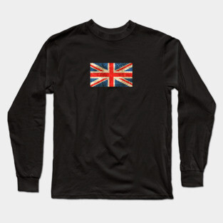 Vintage Aged and Scratched British Flag Long Sleeve T-Shirt