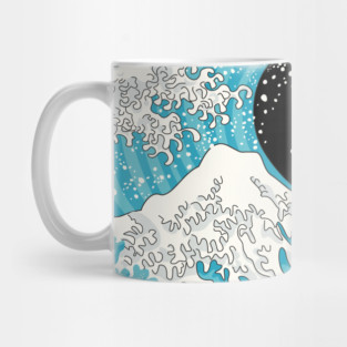 Great Blue Wave at Night Mug