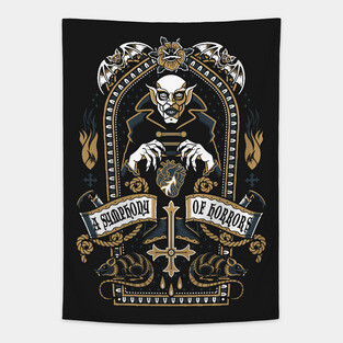 A Symphony of Horrors - Goth Horror Vampire Tapestry