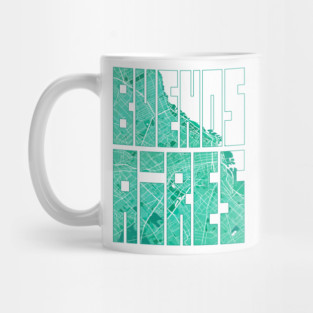 Buenos Aires, Argentina City Map Typography - Watercolor Mug