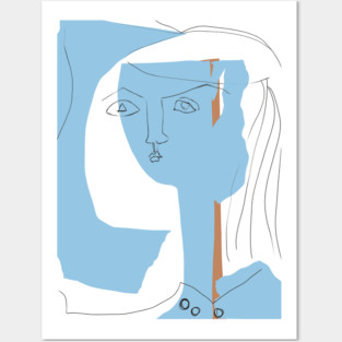 Picasso blue face Posters and Art