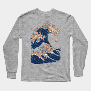 The Great Wave of Chihuahua Long Sleeve T-Shirt
