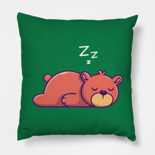 Cute Teddy Bear Sleeping Cartoon Pillow