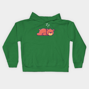 Cute Teddy Bear Sleeping Cartoon Kids Hoodie