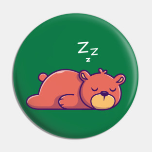 Cute Teddy Bear Sleeping Cartoon Pin