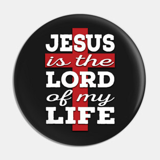 Jesus is Lord (white and red) Pin