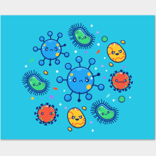 Cute Virus Cartoon (2) Posters and Art