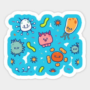 Cute Virus Cartoon (4) Sticker