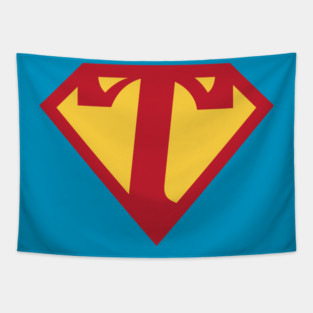Superhero Symbol Letter T Tapestry