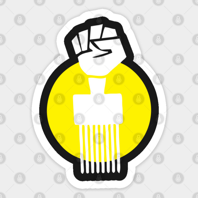 Black Hair | Afro Pick . African American Afrocentric Shirts, Hoodies, and gifts Sticker by UrbanLifeApparel