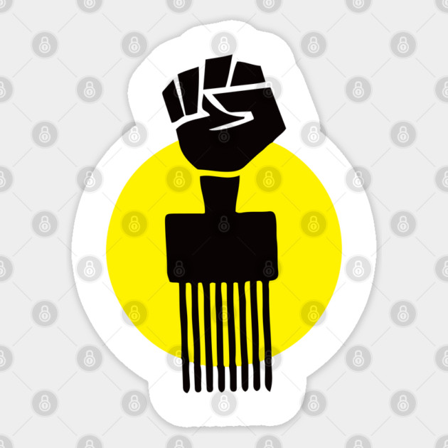 Black Hair | Afro Pick . African American Afrocentric Shirts, Hoodies, and gifts Sticker by UrbanLifeApparel