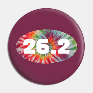 26.2 Miles Marathon Tie Dye Pin