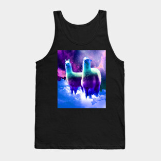 Crazy Funny Rainbow Llama In Space Tank Top