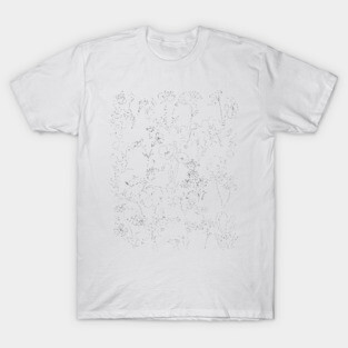 flower collection line drawing T-Shirt