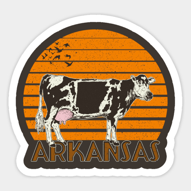Arkansas Cow Sticker by rt-shirts
