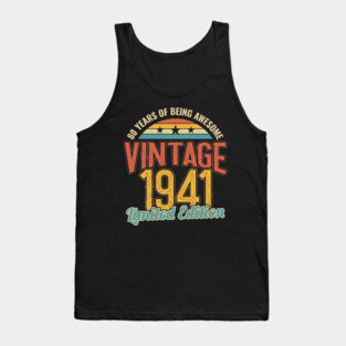 80th Birthday 80 Years of Being Awesome 1941 Tank Top