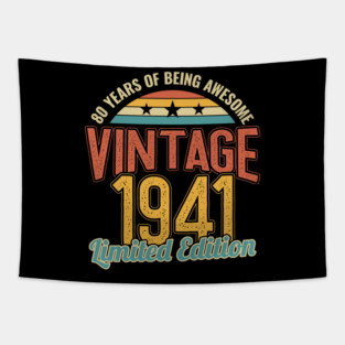 80th Birthday 80 Years of Being Awesome 1941 Tapestry