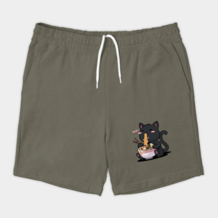 Ramen Cat Kawaii Neko Ramen Bowl Anime Black Cat Shorts