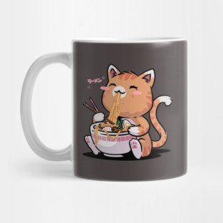 Cat Ramen Kawaii Neko Bowl Anime Otaku Caramel Cat Mug