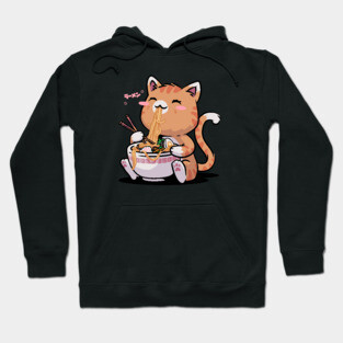 Cat Ramen Kawaii Neko Bowl Anime Otaku Caramel Cat Hoodie