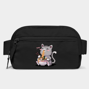 Kawaii Neko Cat Ramen Bowl Anime Otaku Gray Cat Bag
