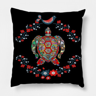 turtle flower Pillow