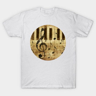 Music notes and piano keys T-Shirt
