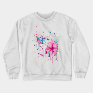 Hibiscus Hummingbird Crewneck Sweatshirt