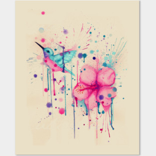 Hibiscus Hummingbird Posters and Art