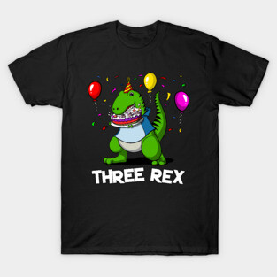 Dinosaur Three Rex 3rd Birthday Party T-Shirt