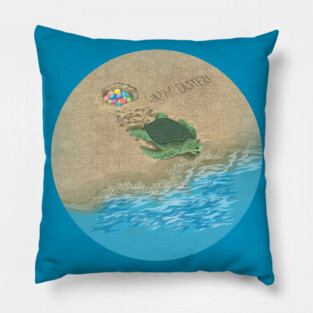 Easter Sea Turtle Pillow