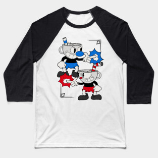 Cuphead Design - Colour Baseball T-Shirt