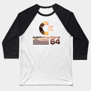 Commodore 64 Sunset Vaporwave Logo Baseball T-Shirt