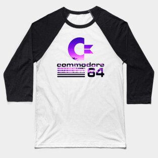 Commodore 64 Sunset Vaporwave Logo Baseball T-Shirt