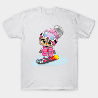 Cute owl on a snowboard T-Shirt