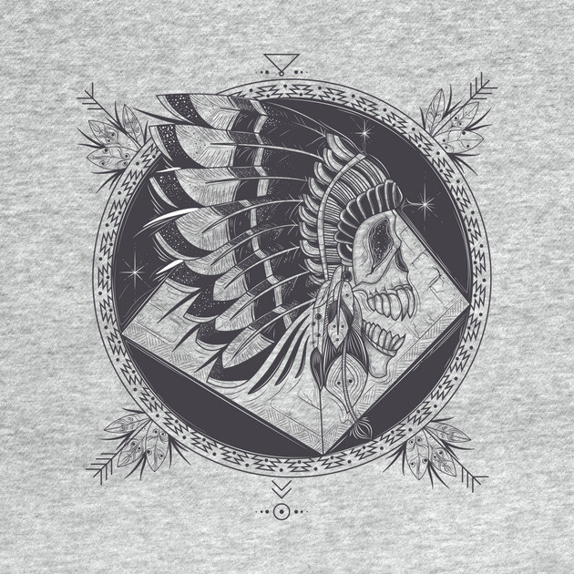 Indian Headdress Shirt Skull Shirts Indian Shirt Native American  Shirt Baseball Tee